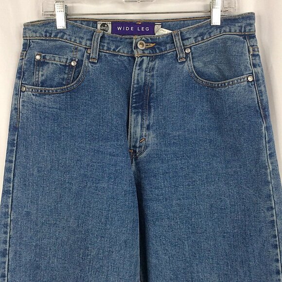 VTG Levis Silvertab Wide Leg Jeans Womens 14 Baggy Skate Y2K 90s Frayed Hem - Picture 3 of 7